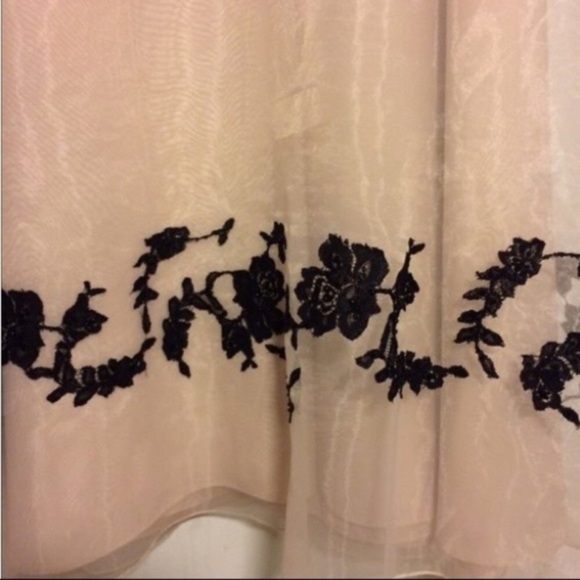 David’s Bridal Elegant Cream Halter Dress with Black Rose Detailing - Picture 6 of 8